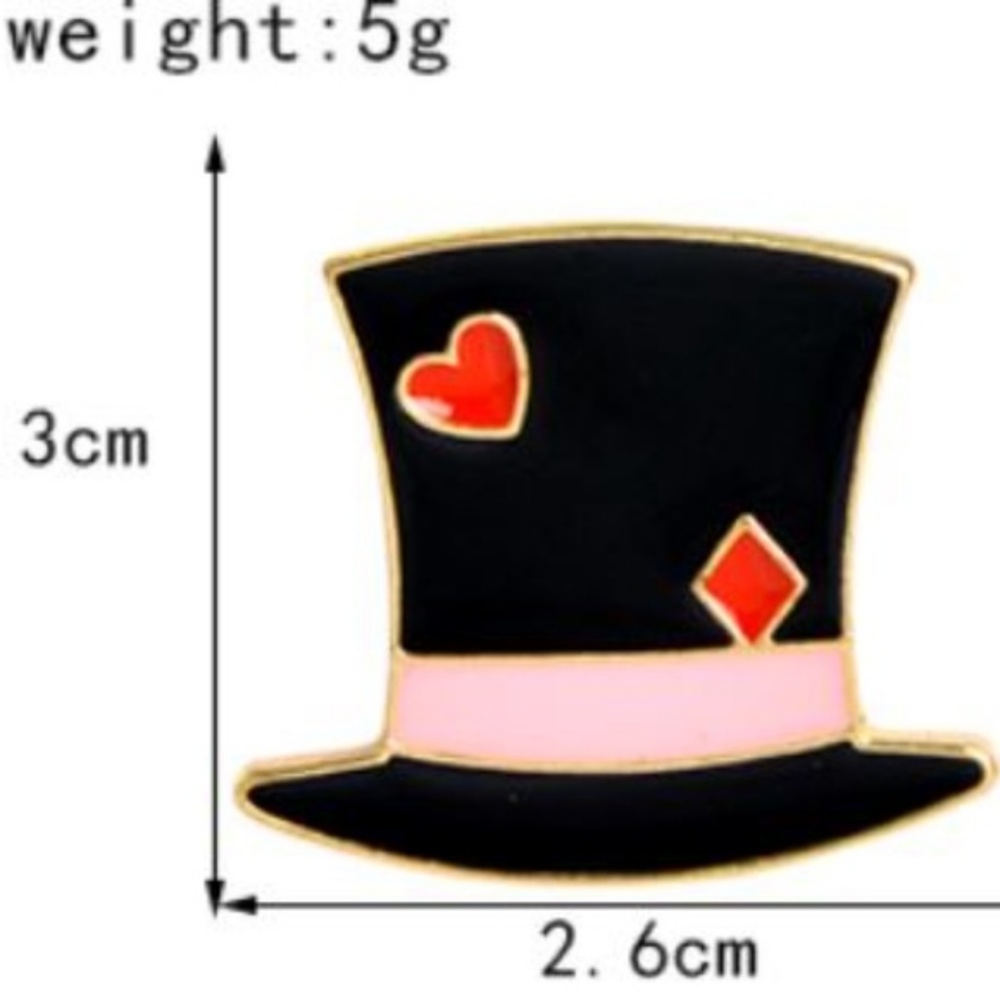 5/$24 🎩 Alice in Wonderland Mad Hatter Hat Pin - Picture 2 of 7